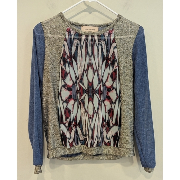 Loyd/Ford Silk Blend Metallic Thread Detail Blouse Size 0 - Picture 1 of 9